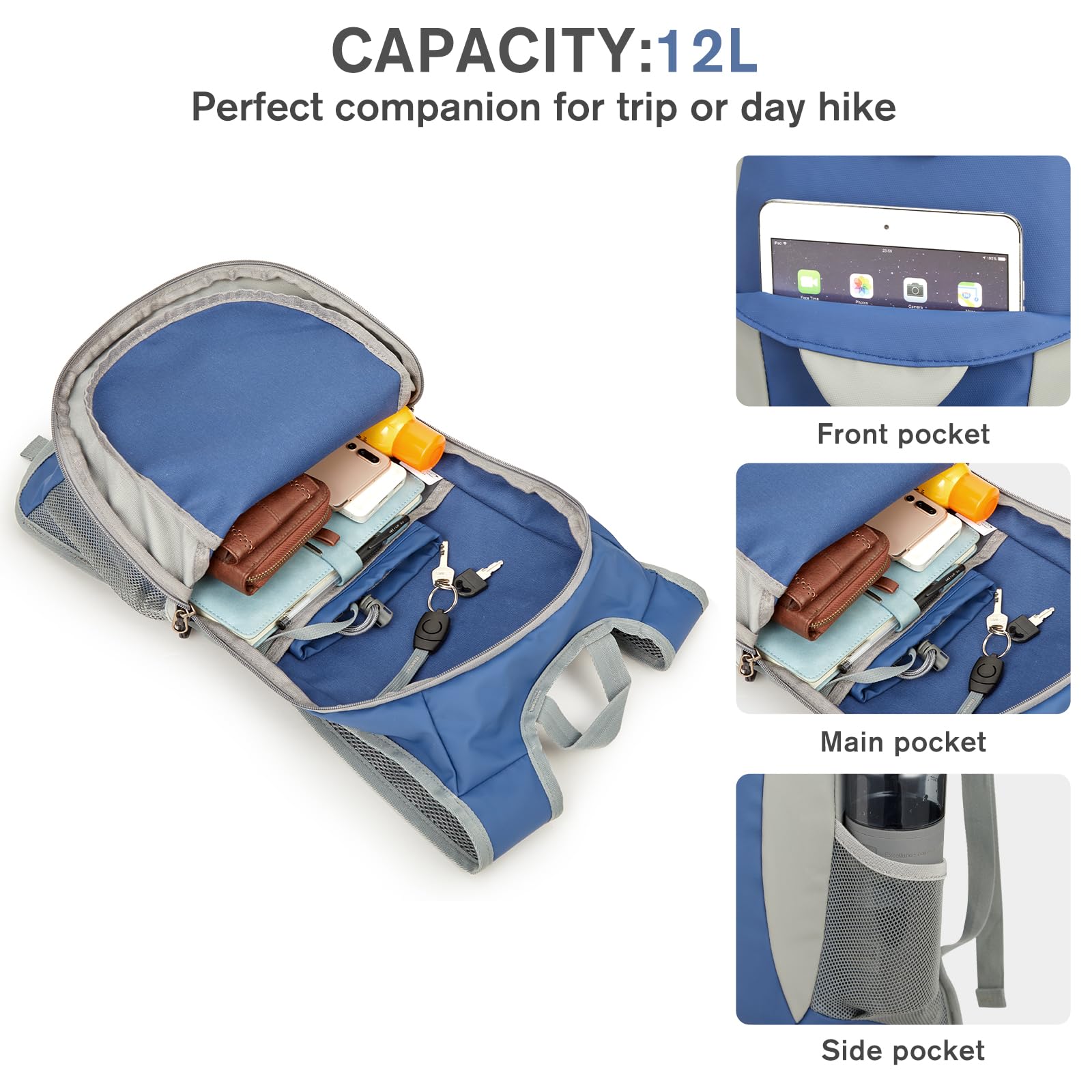 G4Free Activewear - G4Free 12L Hiking Backpack -TN23B237T-TN23B237A-TN23B237E-TN23B237P-TN23B237C