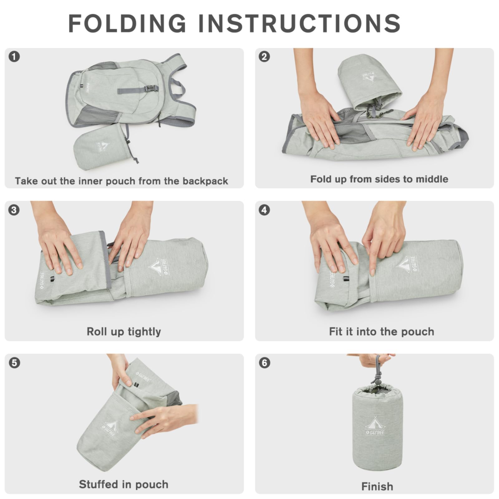 G4Free Activewear - G4Free 12L Hiking Backpack -TN23B237T-TN23B237A-TN23B237E-TN23B237P-TN23B237C