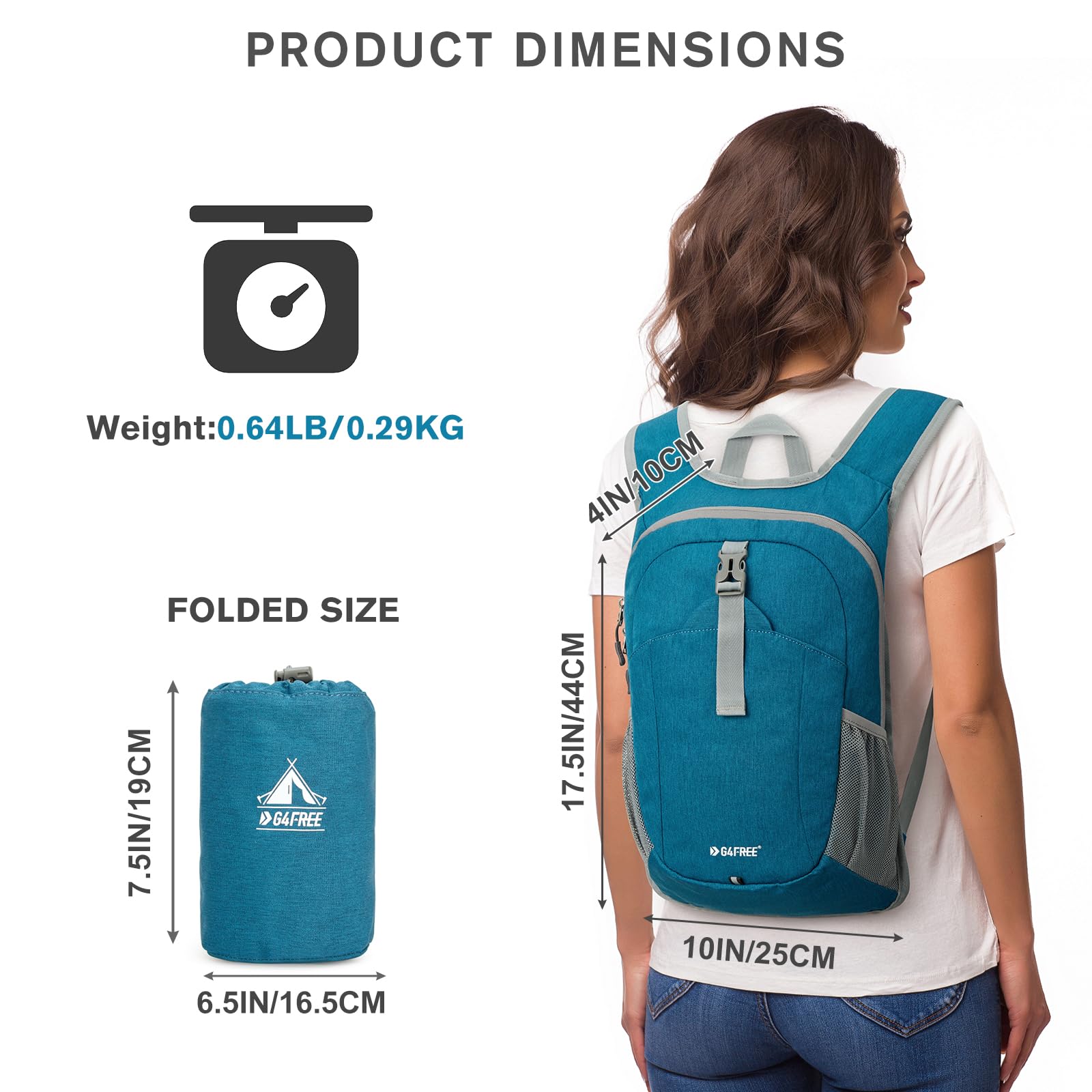 G4Free Activewear - G4Free 12L Hiking Backpack -TN23B237T-TN23B237A-TN23B237E-TN23B237P-TN23B237C