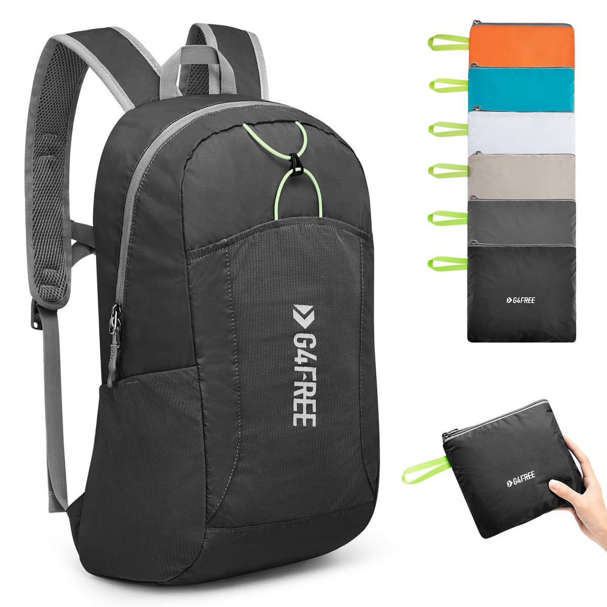 G4Free Activewear - G4Free 24L Small Packable Water Resistant Hiking Travel Backpack -TN23B304B-TN23B304A-TN23B304F-TN23B304D-TN23B304C