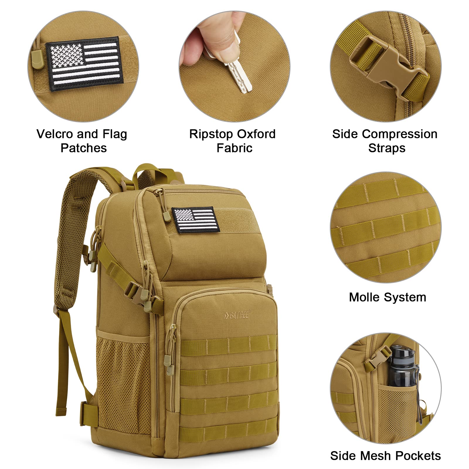 G4Free Activewear - G4Free 35L Military Tactical Backpack Survival Molle Pack -TN22B147B