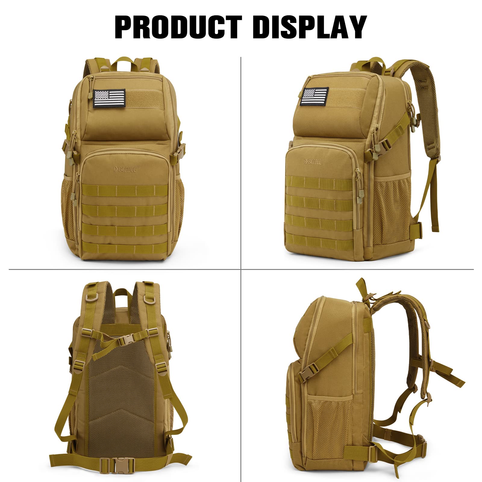 G4Free Activewear - G4Free 35L Military Tactical Backpack Survival Molle Pack -TN22B147B