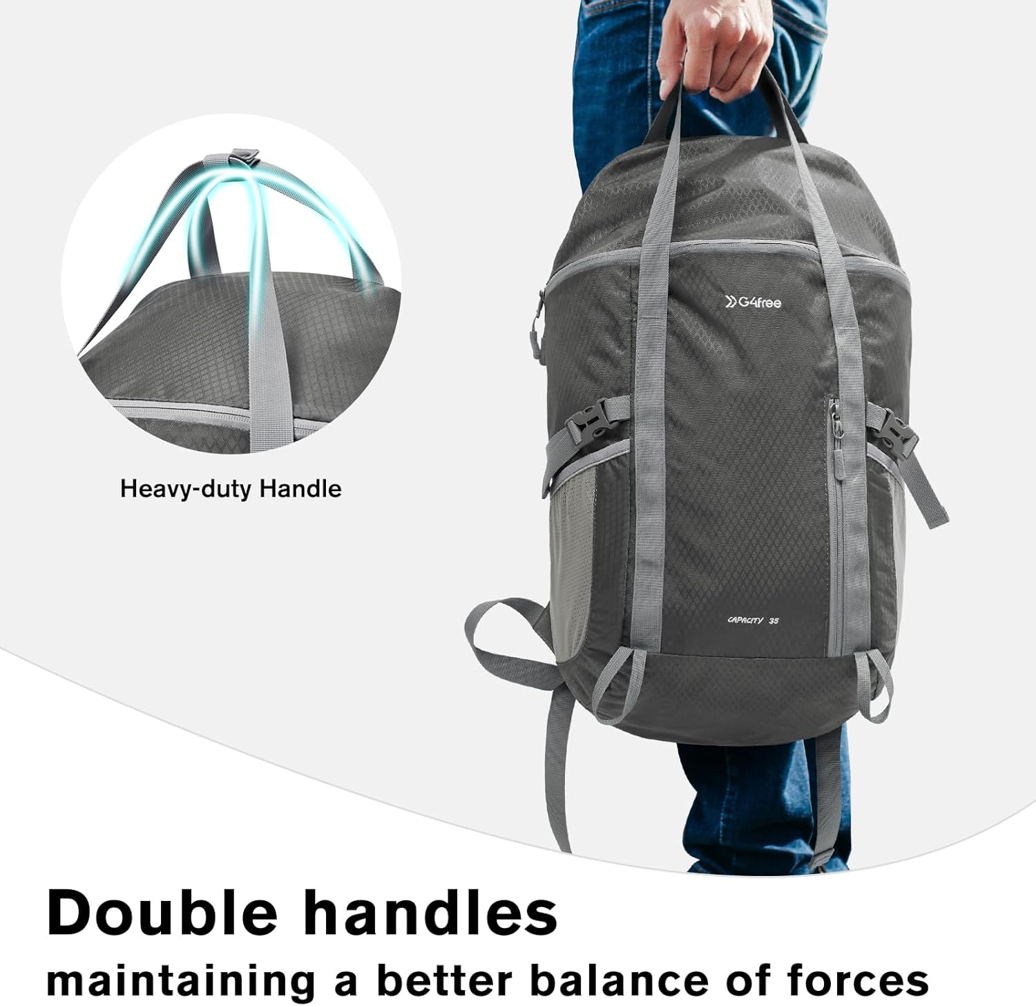 G4Free Activewear - G4Free 35L Waterproof Travel Hiking Backpack -TN24B438C-TN24B438B-TN24B438A