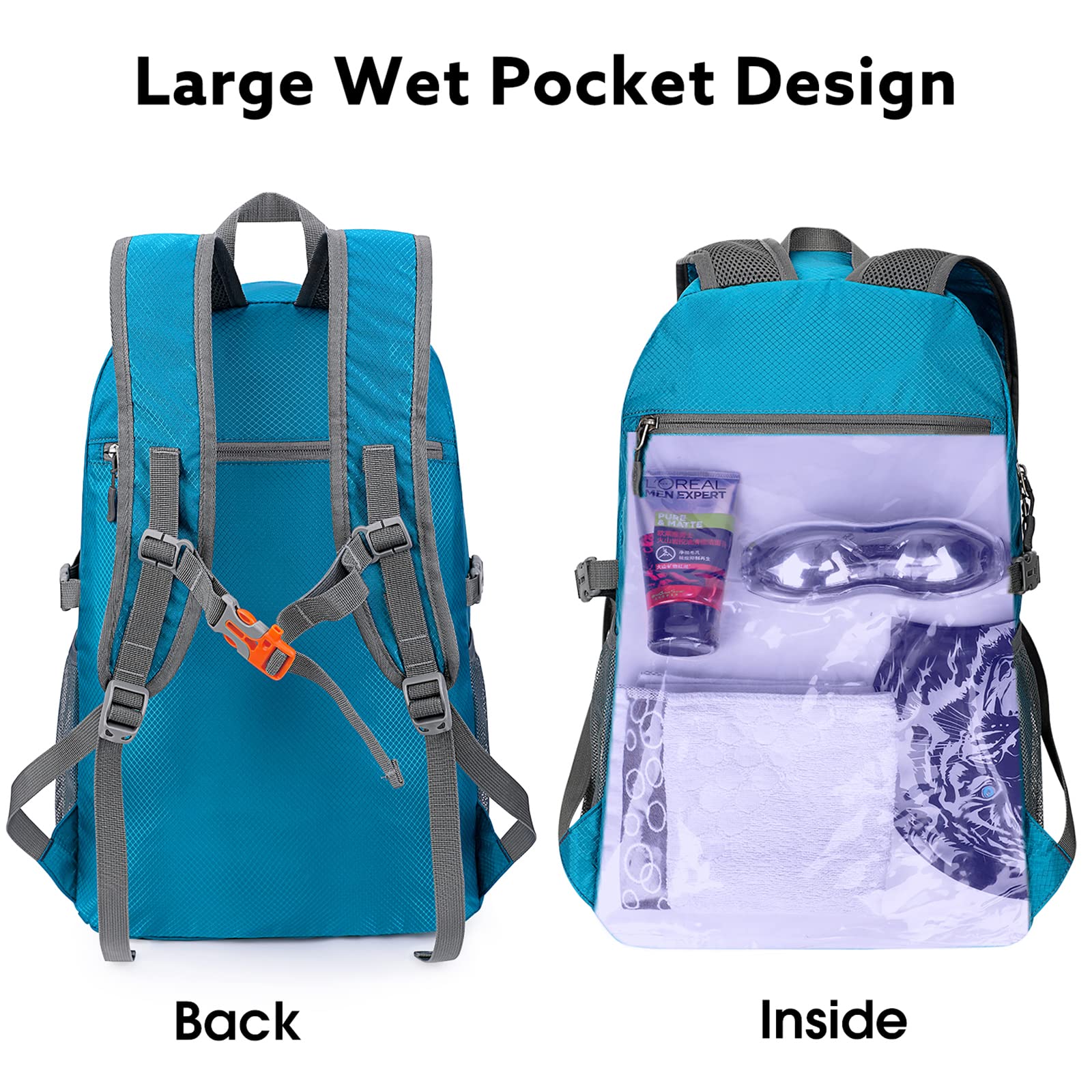 G4Free Activewear - G4Free 40L Lightweight Packable Hiking Backpack -D02V707A-D02V707J-D02V707E-D02V707F-D02V707C