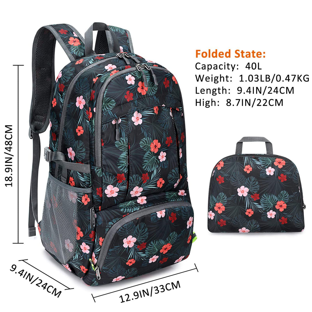 G4Free Activewear - G4Free 40L Lightweight Packable Hiking Backpack -D02V707A-D02V707J-D02V707E-D02V707F-D02V707C