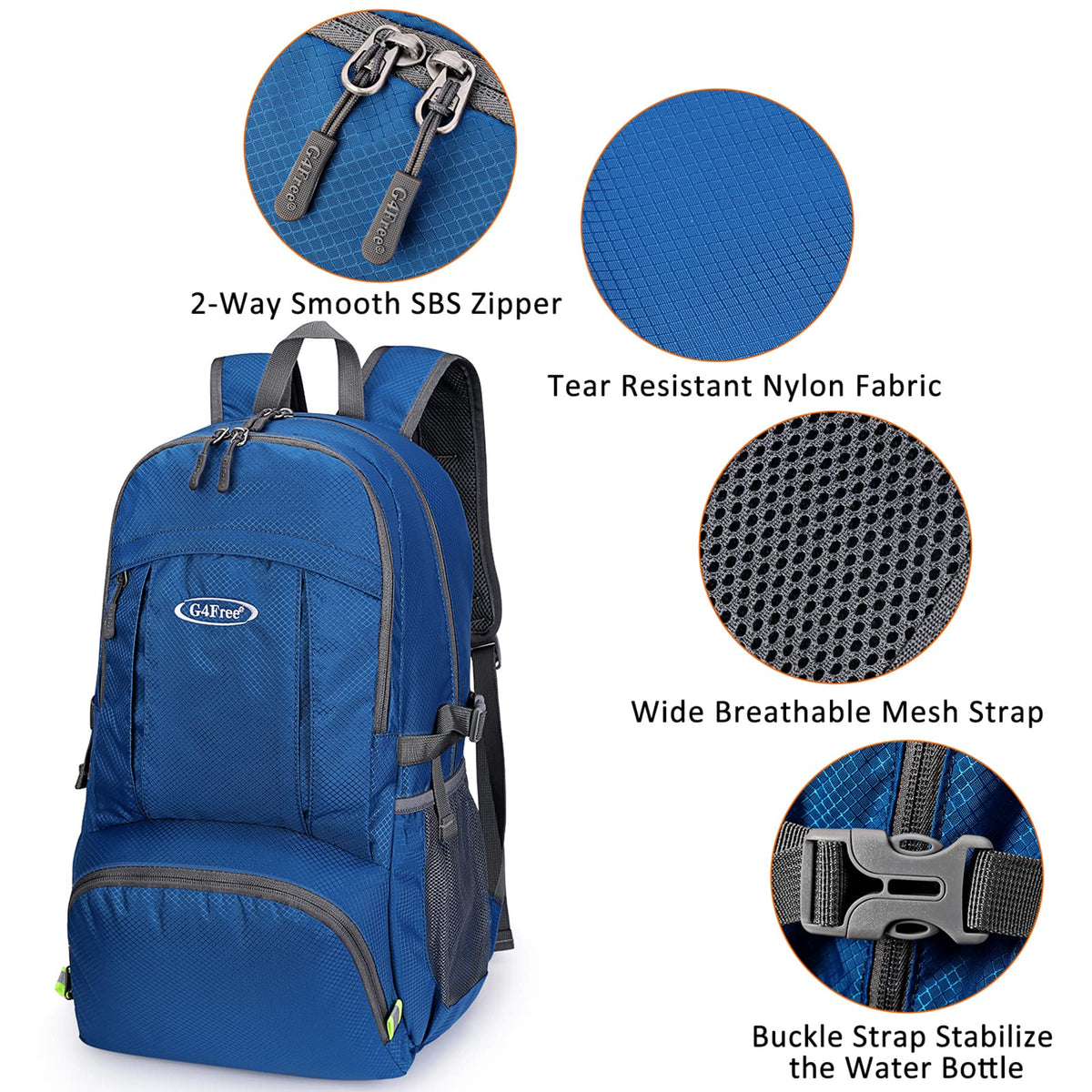 G4Free Activewear - G4Free 40L Lightweight Packable Hiking Backpack -D02V707A-D02V707J-D02V707E-D02V707F-D02V707C