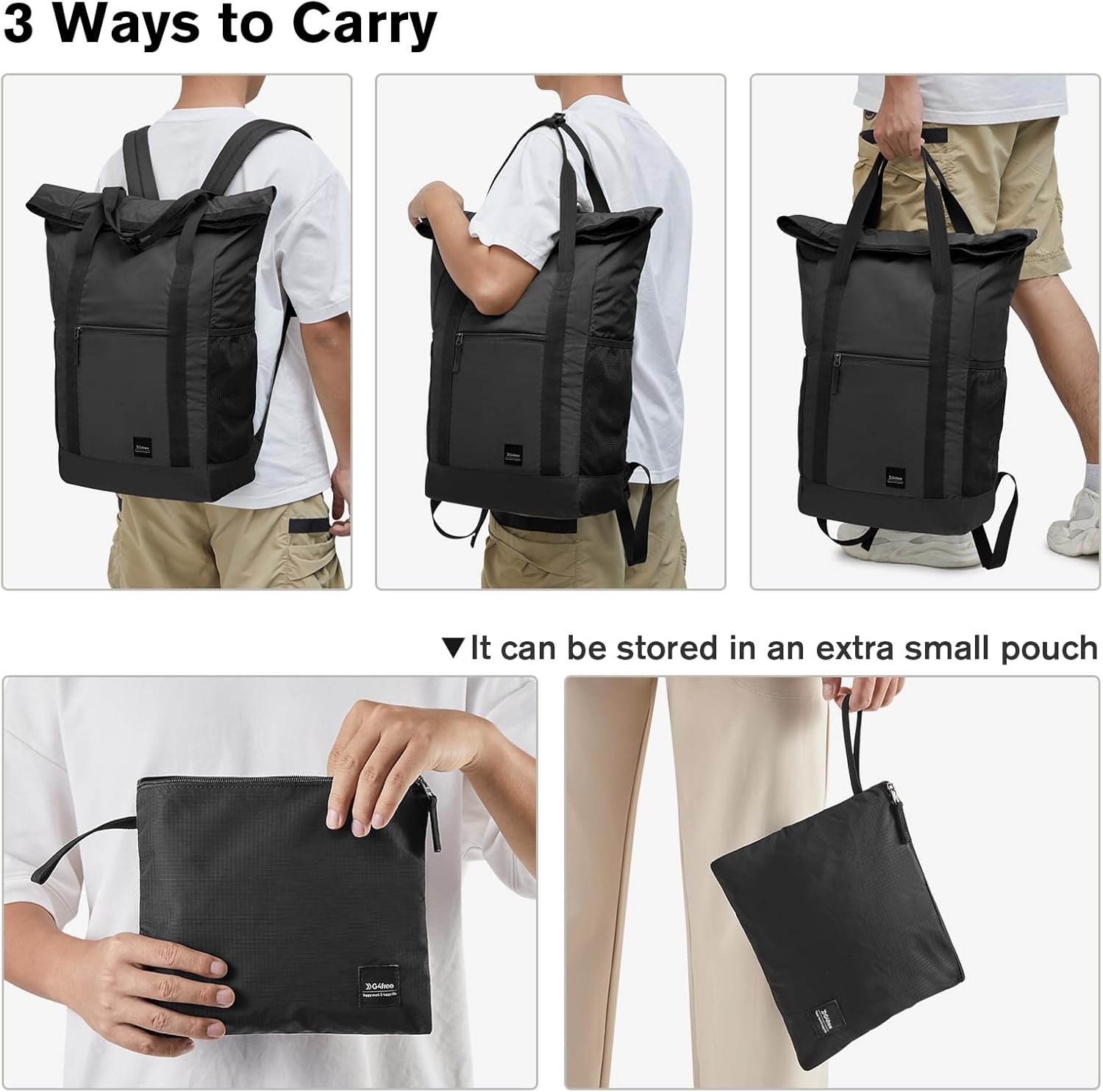 G4Free Activewear - G4Free 40L Packable Backpack Waterproof Travel Backpack -TN24B347A-TN24B347C-TN24B347B-TN24B347D