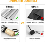 G4Free Activewear - G4Free 42Inch UPF 50+ UV Protection Wooden Handle Travel Umbrella -NT22A148I-NT22A148J-NT22A148B-NT22A148C-NT22A148F