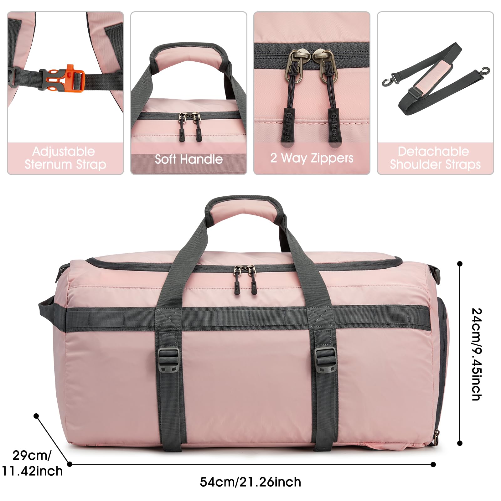 G4Free Activewear - G4Free 45L Duffle Gym Bag for Women Men -TN23B209C