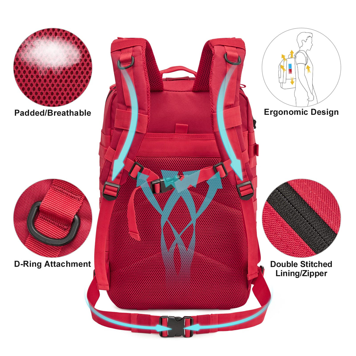 G4Free Activewear - G4Free 45L Military Tactical Backpack -D02V667A-D02V667E-D02V667B-D02V667D