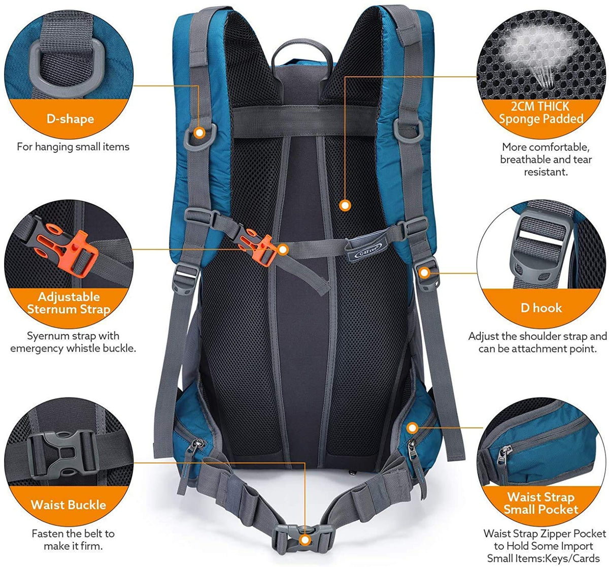 G4Free Activewear - G4Free 45L Waterproof Hiking Travel Backpack with Rain Cover -D02V648A-D02V648B-D02V648C-D02V648D