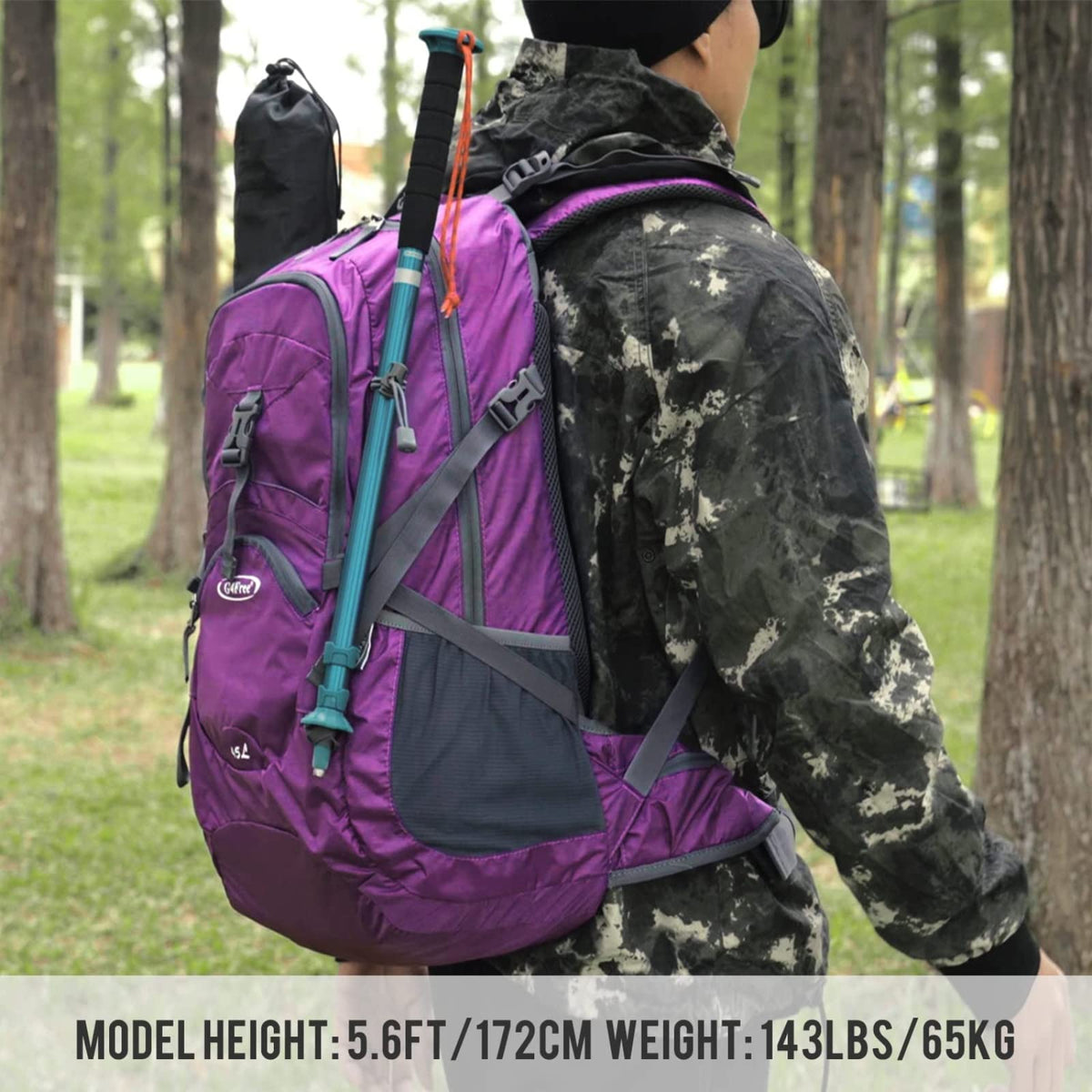 G4Free Activewear - G4Free 45L Waterproof Hiking Travel Backpack with Rain Cover -D02V648A-D02V648B-D02V648C-D02V648D