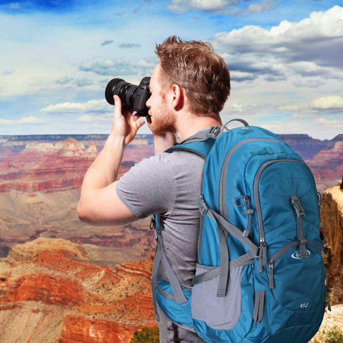 G4Free Activewear - G4Free 45L Waterproof Hiking Travel Backpack with Rain Cover -D02V648A-D02V648B-D02V648C-D02V648D