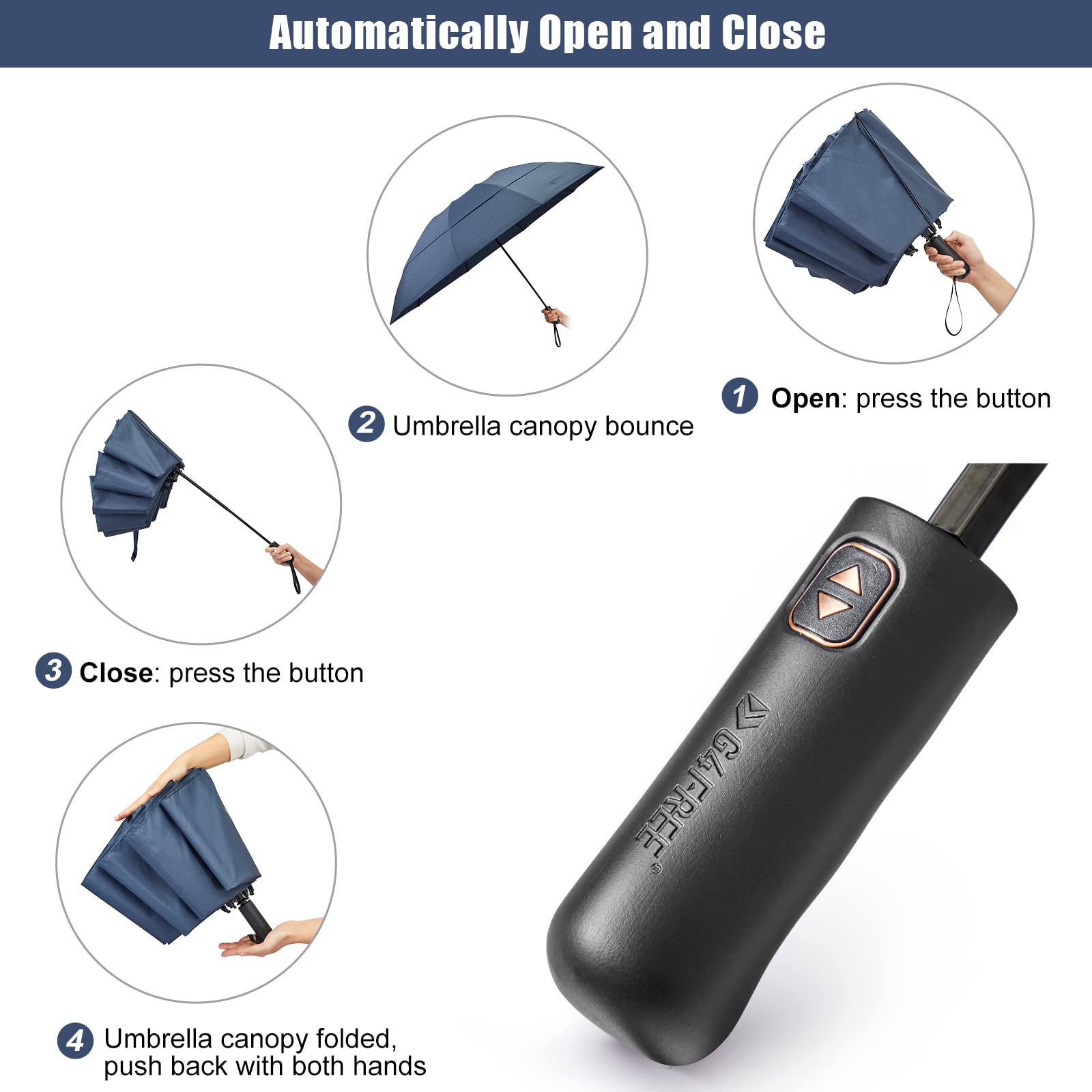 G4Free Activewear - G4Free 46/54/62 Inch Large Compact Golf Umbrella Windproof 10 Ribs -TN23A229B-TN23A230B-TN22A110B-TN23A229A-TN23A230A