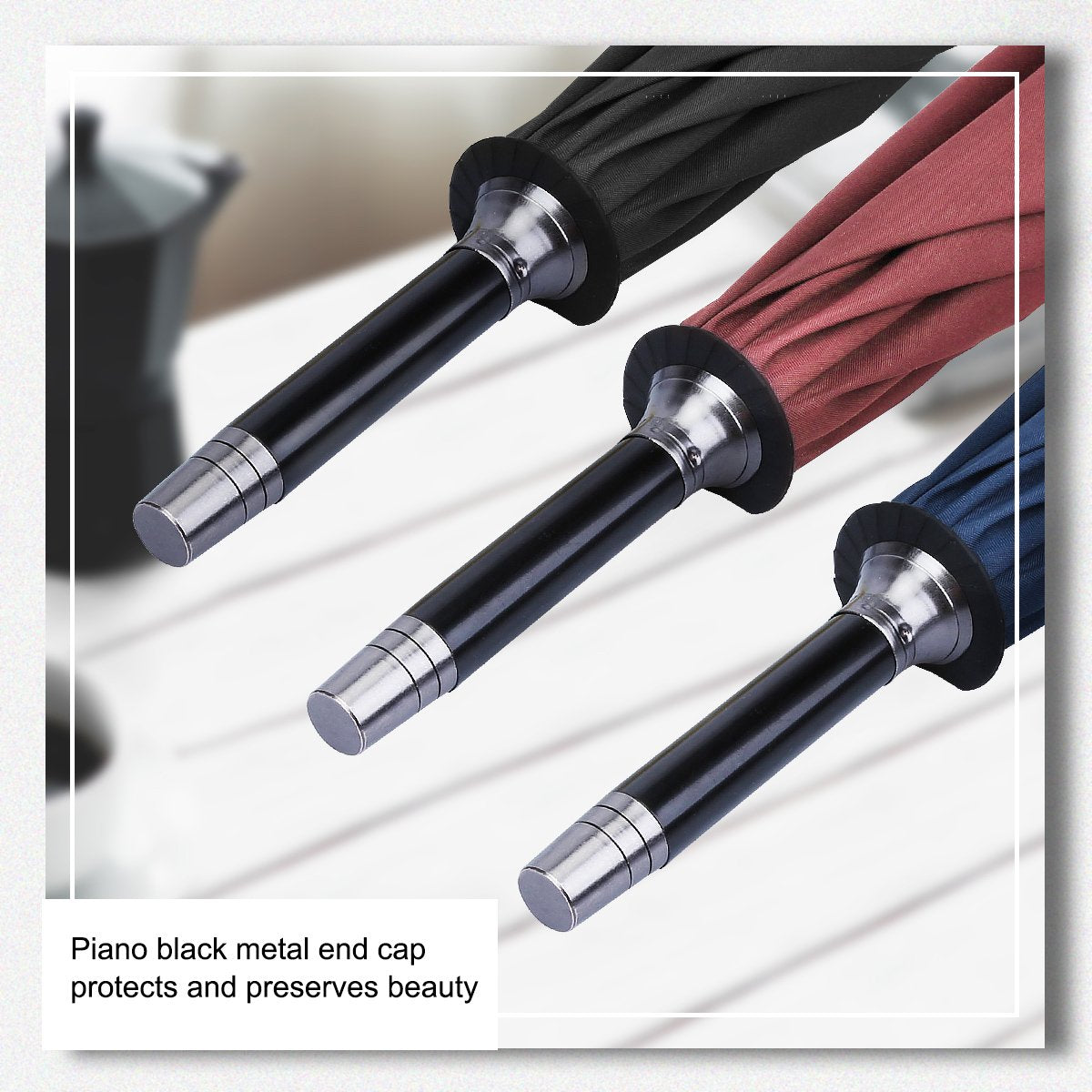 G4Free Activewear - G4Free 52/62inch Wooden J Handle Auto Open  Golf Umbrella -D02V552A-D02V657A-D02V552B-D02V657B-D02V552J