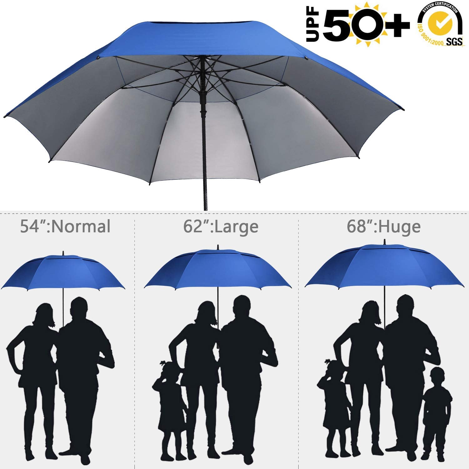 G4Free Activewear - G4Free 54/62/68 Inch UV Protection Auto Open Double Canopy Sun Rain Umbrella -D02V686A-D02V682A-D02V558A-D02V686B-D02V682B