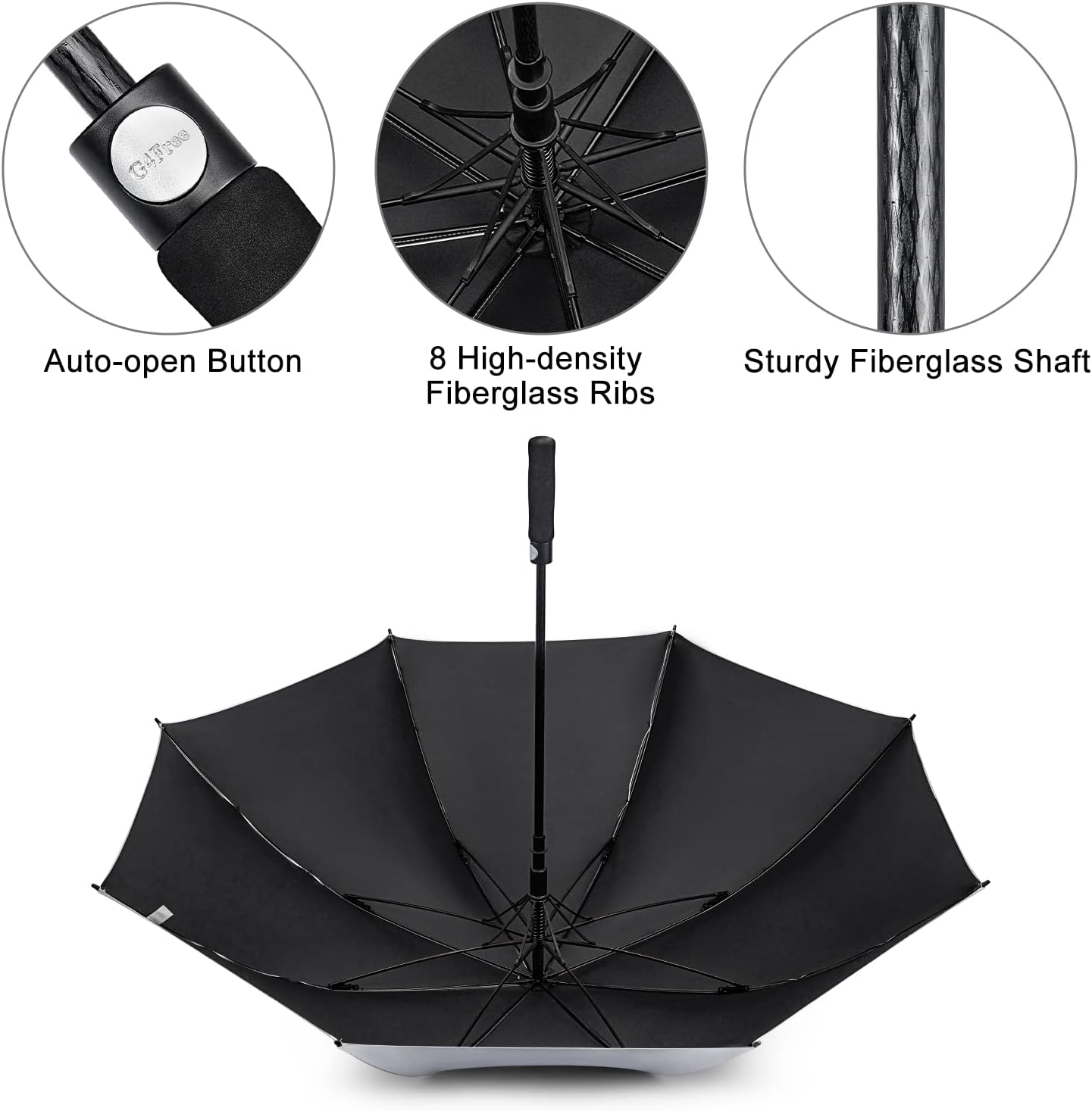 G4Free Activewear - G4Free 54/62 Inch Windproof UV Protection Extra Large Auto Stick Long Umbrella -TN21A012C-TN23A187C-TN21A012A-TN23A187A-TN21A012B