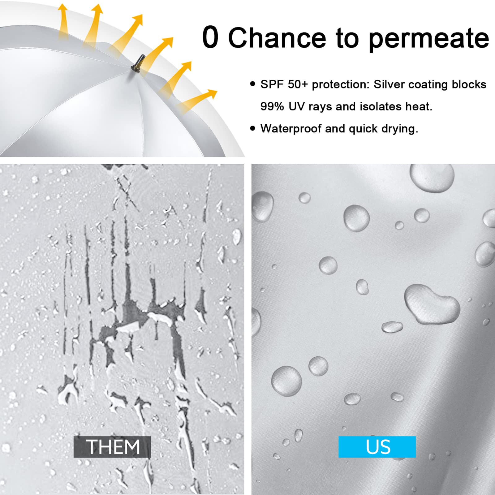 G4Free Activewear - G4Free 54/62 Inch Windproof UV Protection Golf Umbrella -TN23A187B-TN23A187A-TN23A187D-TN23A187C