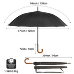 G4Free Activewear - G4Free 54 Inch 16 Ribs Large Windproof Umbrella for 2 Persons -NT22A136A-NT22A136B-NT22A136C