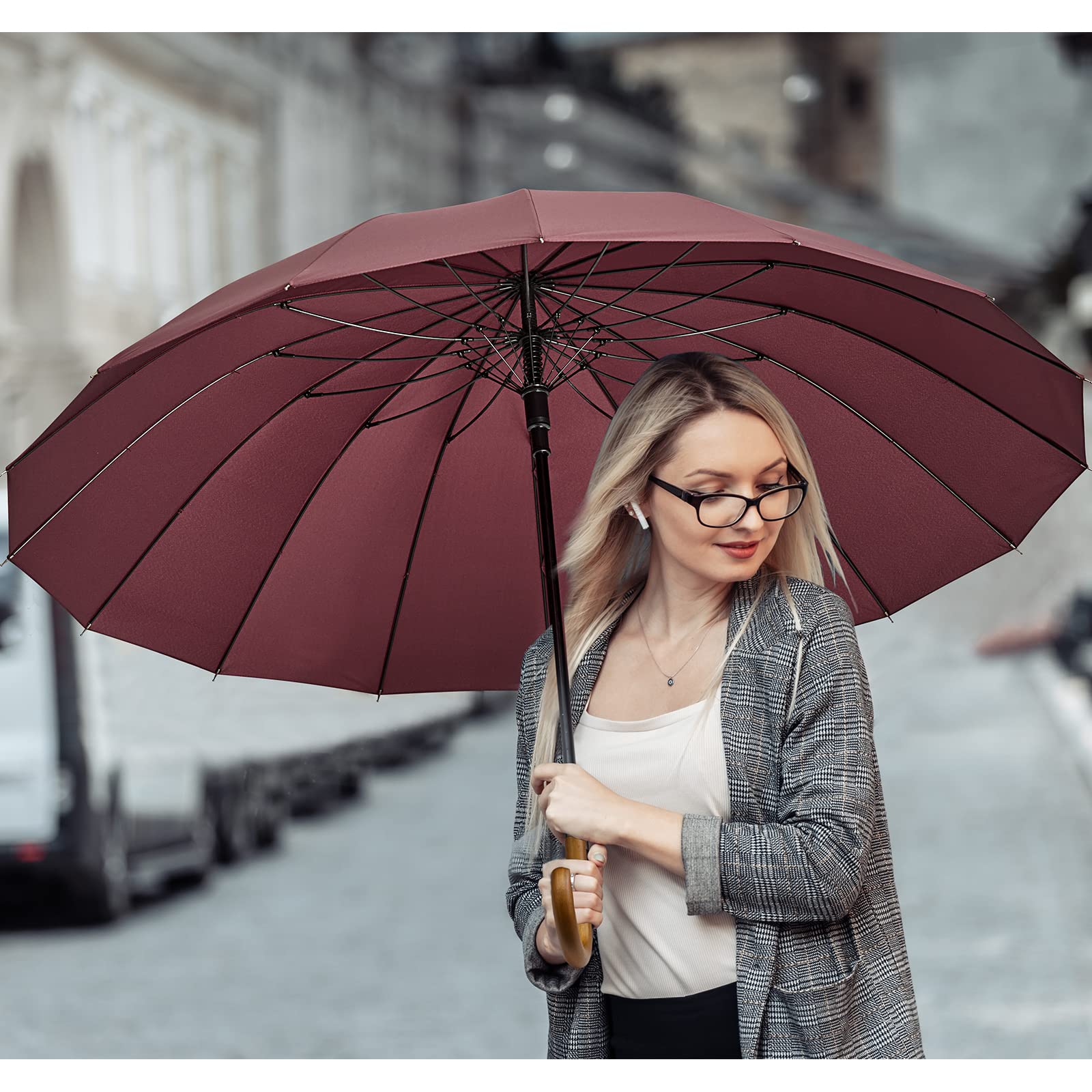 G4Free Activewear - G4Free 54 Inch 16 Ribs Large Windproof Umbrella for 2 Persons -NT22A136A-NT22A136B-NT22A136C