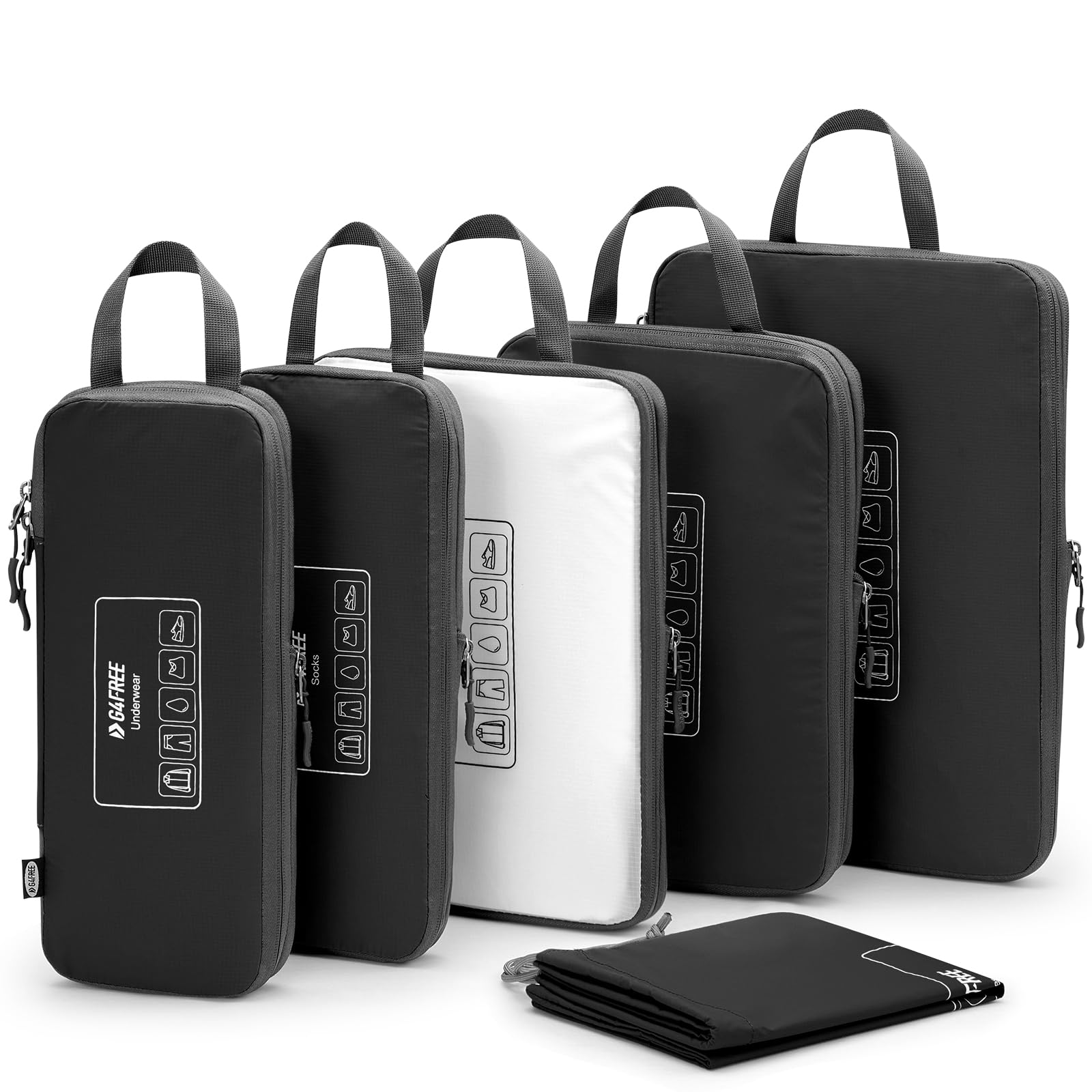 G4Free Activewear - G4Free 6 Set Compression Packing Cube -TN23B210A-TN23B210D-TN23B210C-TN23B210B