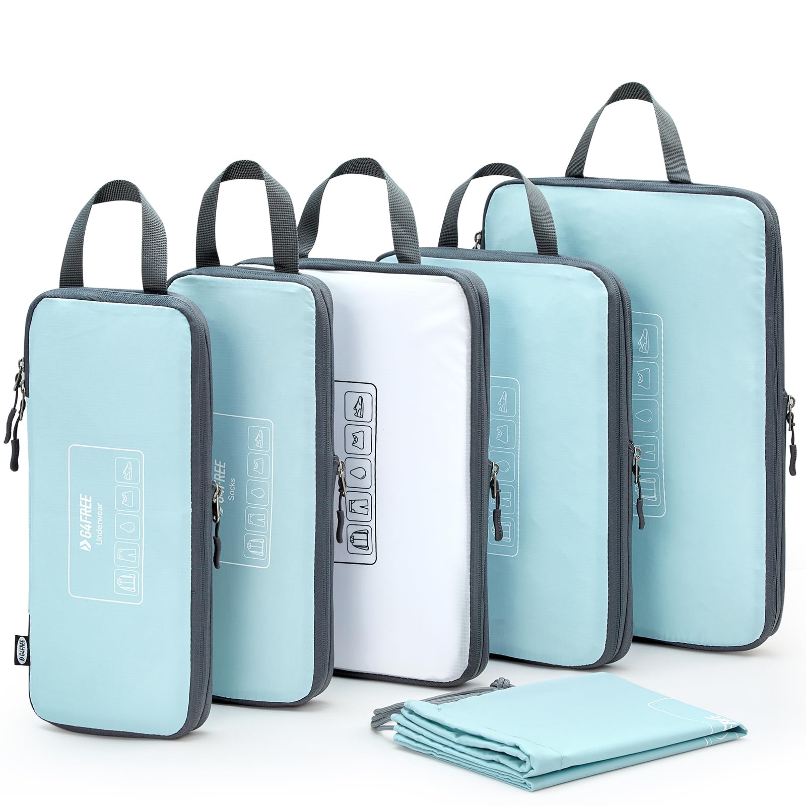 G4Free Activewear - G4Free 6 Set Compression Packing Cube -TN23B210A-TN23B210D-TN23B210C-TN23B210B