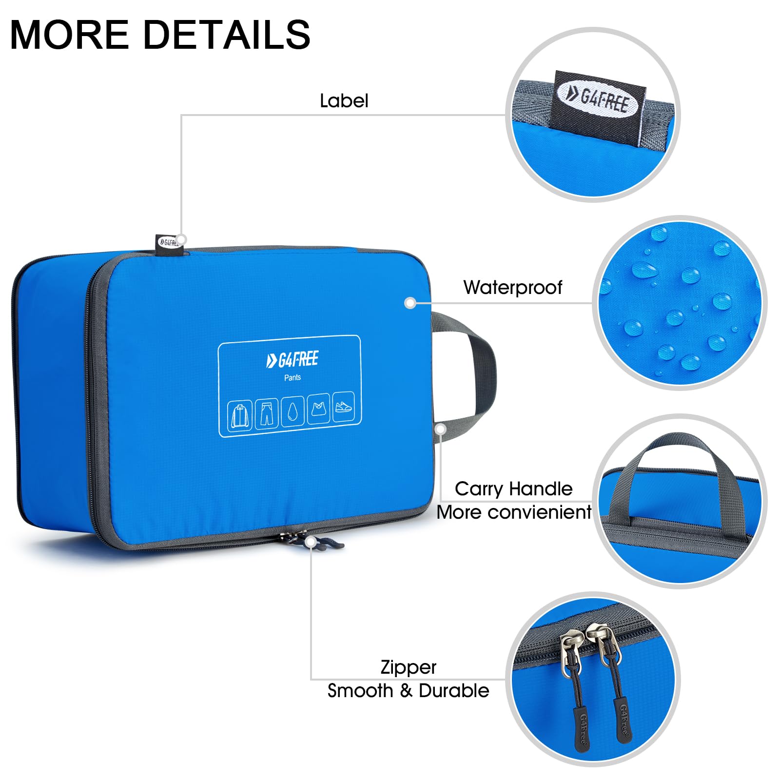 G4Free Activewear - G4Free 6 Set Compression Packing Cube -TN23B210A-TN23B210D-TN23B210C-TN23B210B