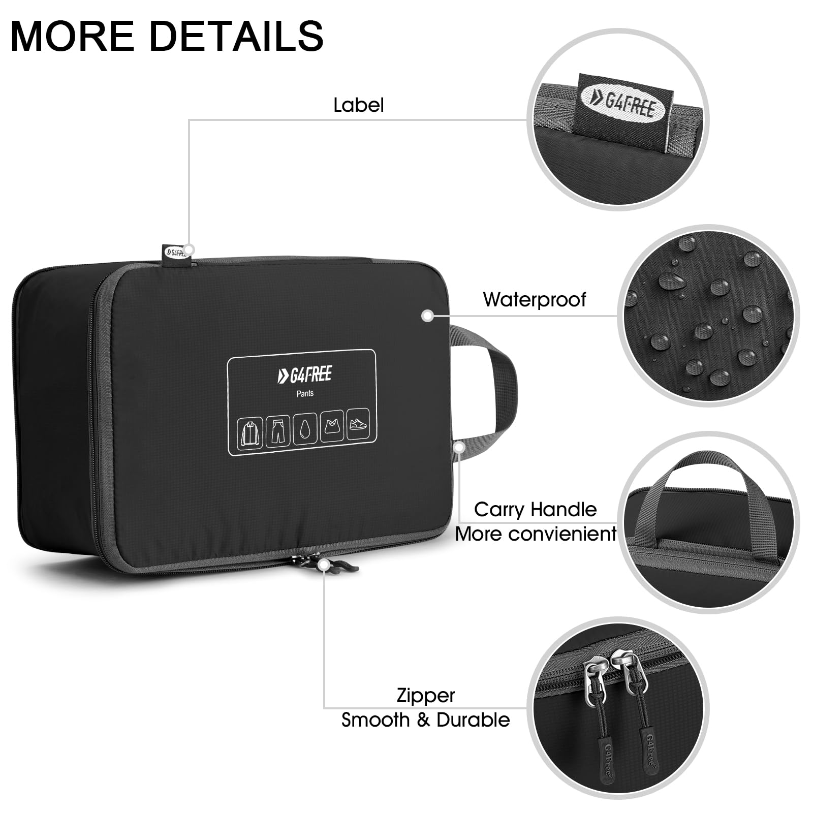 G4Free Activewear - G4Free 6 Set Compression Packing Cube -TN23B210A-TN23B210D-TN23B210C-TN23B210B