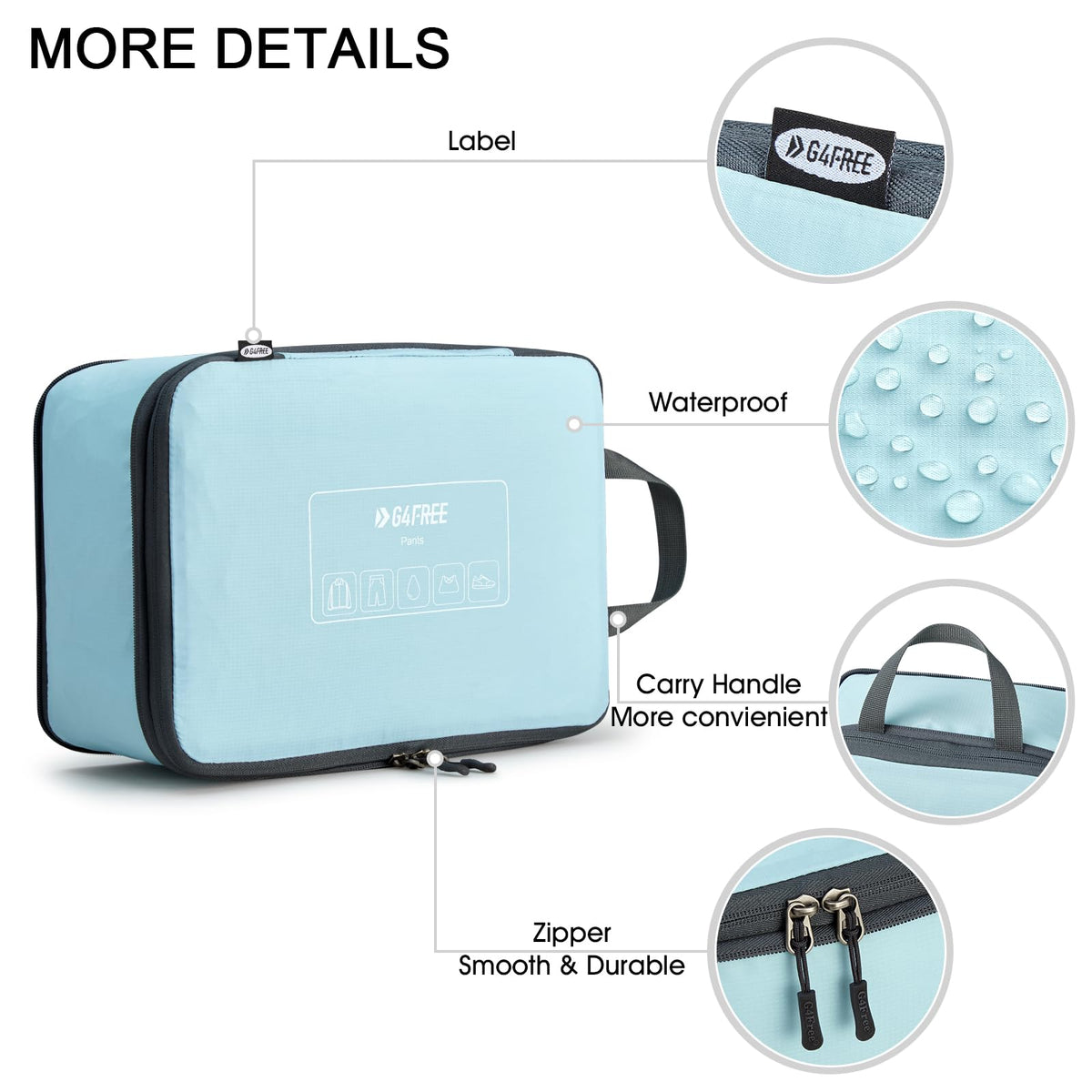 G4Free Activewear - G4Free 6 Set Compression Packing Cube -TN23B210A-TN23B210D-TN23B210C-TN23B210B