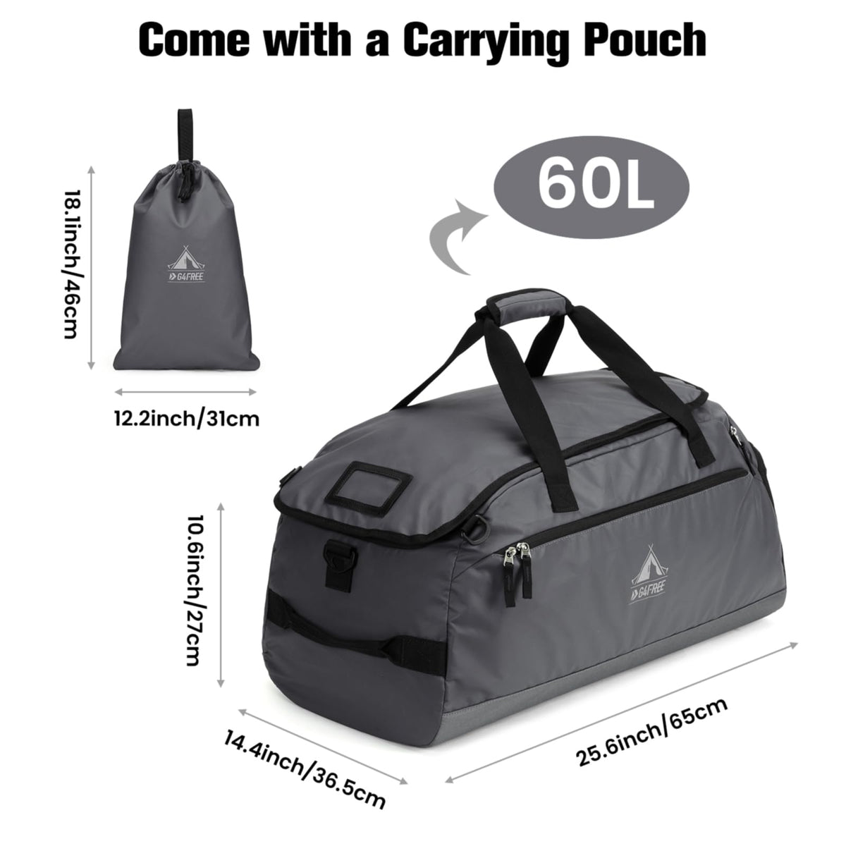 G4Free Activewear - G4Free 60L Gym Bag -TN23B197A-TN23B197C-TN23B197B
