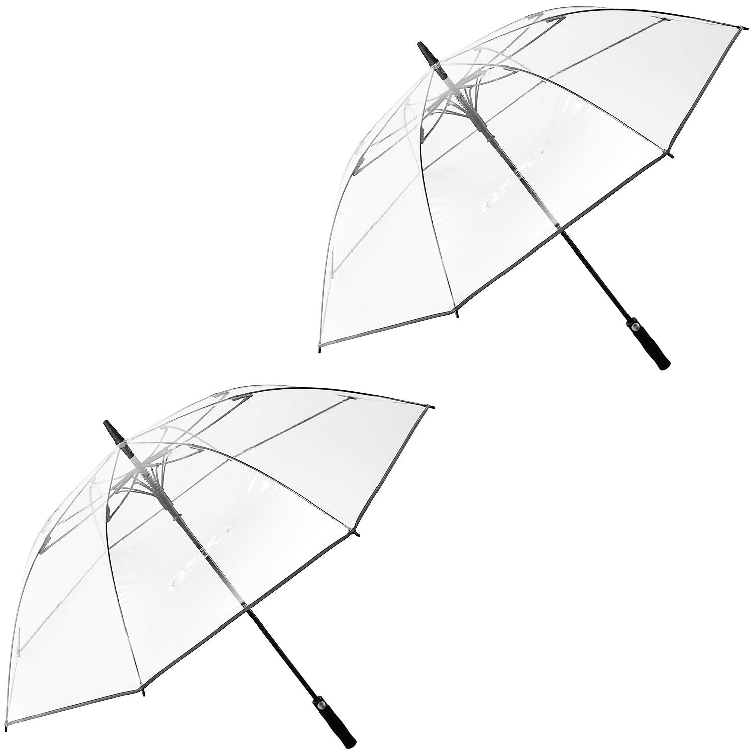G4Free Activewear - G4Free 62 Inch Clear Golf Umbrella Transparent Auto Open Large Stick Umbrella -D02V733A-D02V723A