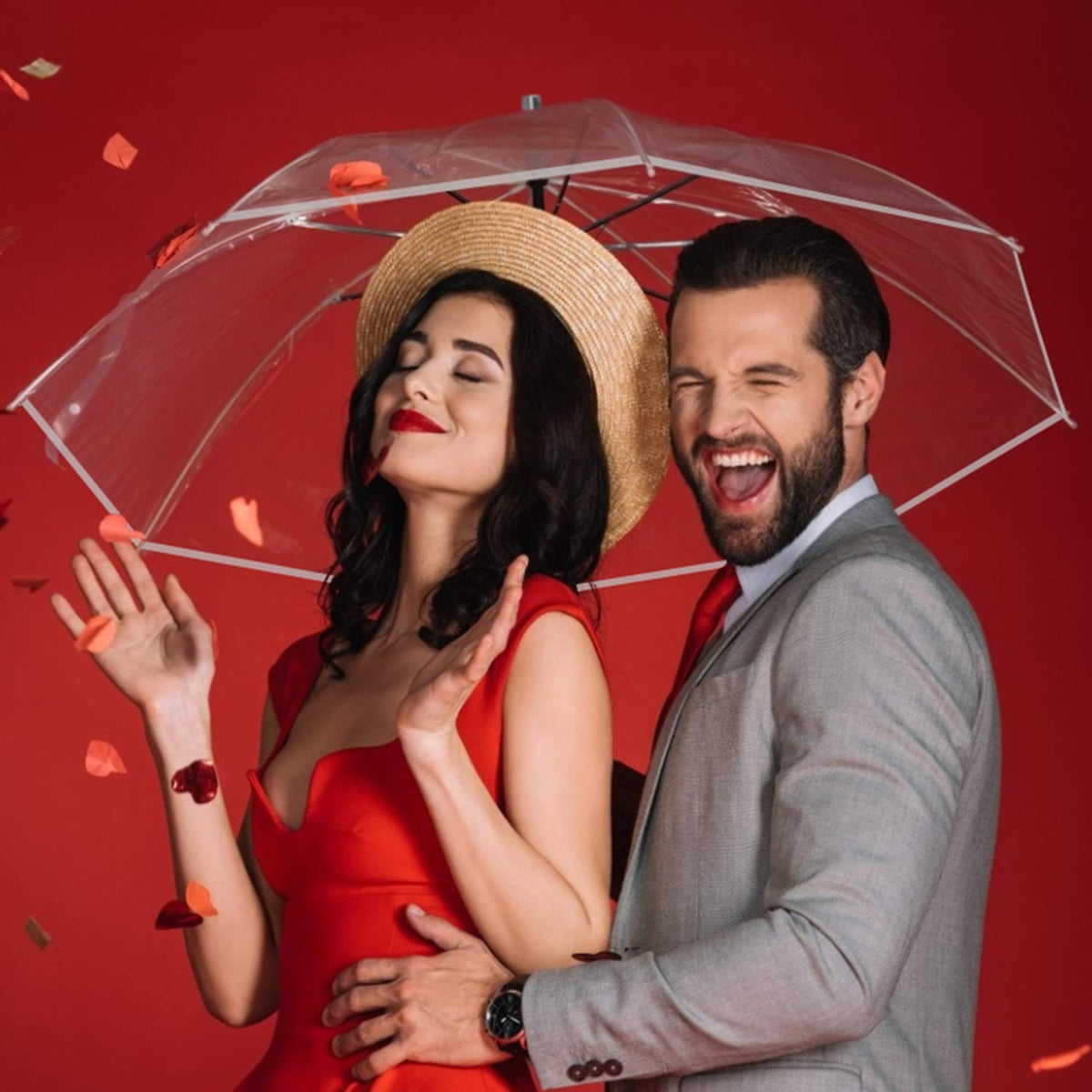 G4Free Activewear - G4Free 62 Inch Clear Golf Umbrella Transparent Auto Open Large Stick Umbrella -D02V733A-D02V723A