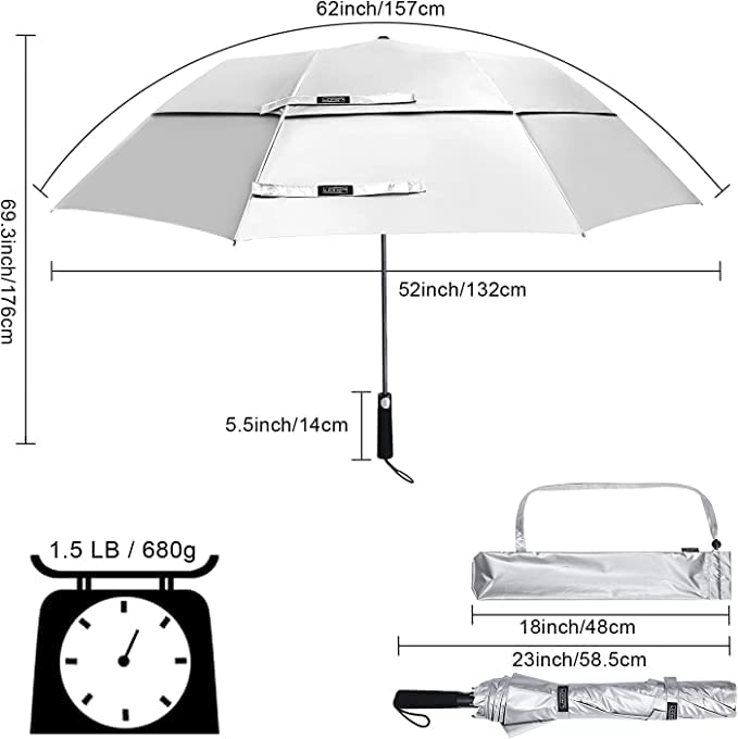 G4Free Activewear - G4Free 62 Inch Portable UV Protection Automatic Big Sun Umbrella -D02V737A-D02V737B-D02V737C