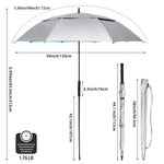 G4Free Activewear - G4Free 68 Arc Vented UV Auto Extra Large Windproof Golf/Beach  Umbrellas -D02V731A-D02V731D-D02V731C-D02V731B