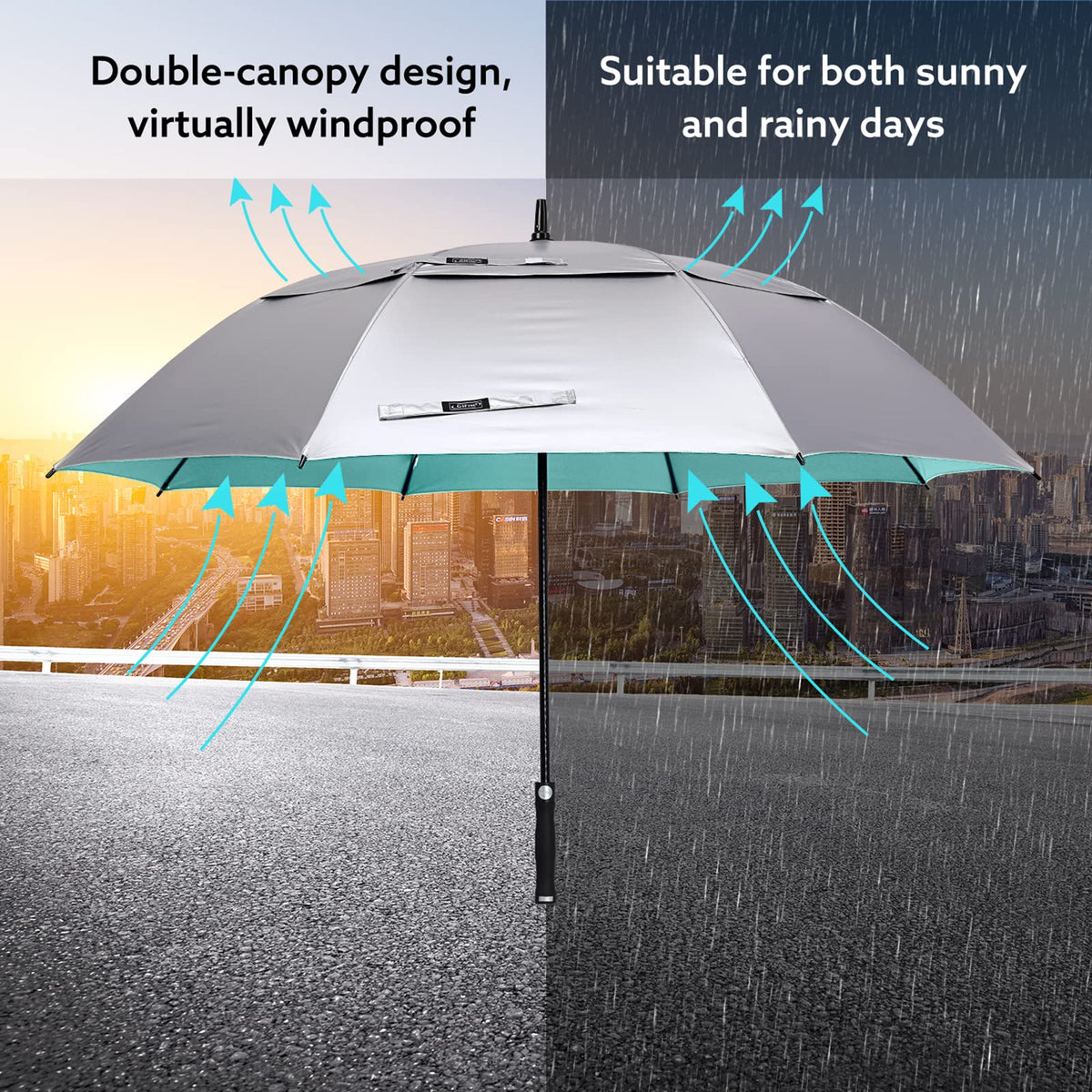 G4Free Activewear - G4Free 68 Arc Vented UV Auto Extra Large Windproof Golf/Beach  Umbrellas -D02V731A-D02V731D-D02V731C-D02V731B