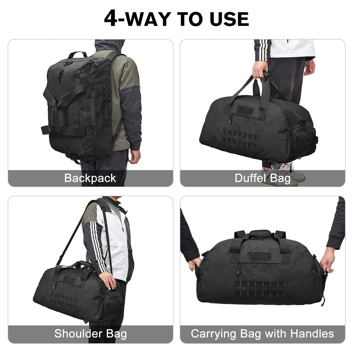G4Free Activewear - G4Free 70L Large Duffle Bag Men Sports Gym Backpack -TN22B146B-TN22B146A