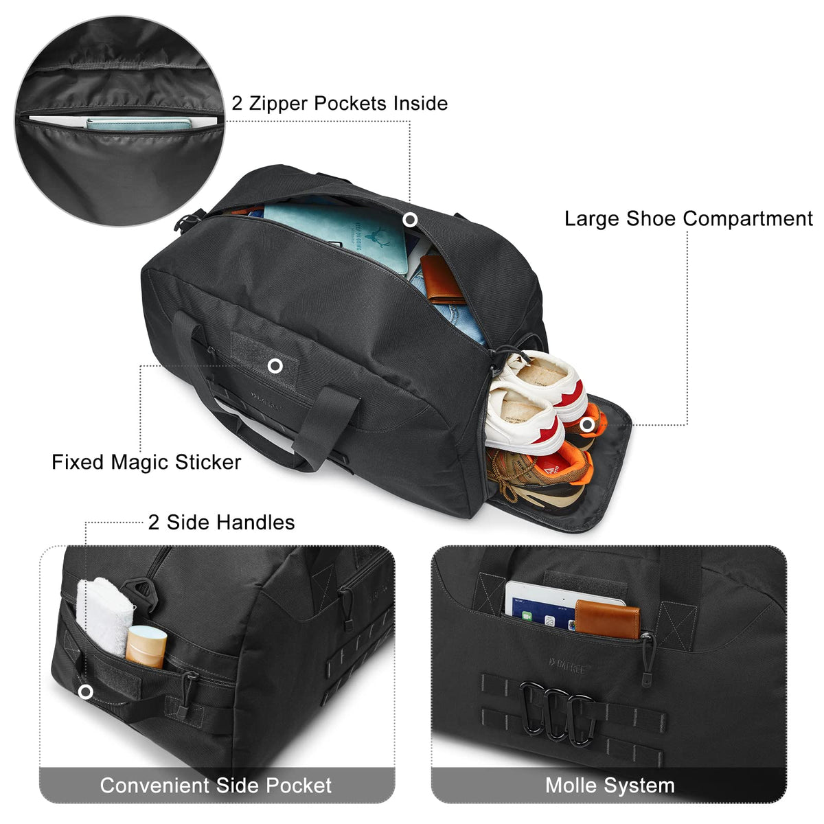 G4Free Activewear - G4Free 70L Large Duffle Bag Men Sports Gym Backpack -TN22B146B-TN22B146A