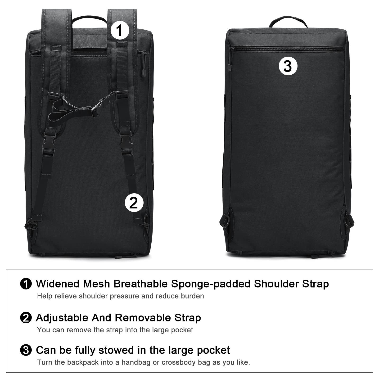 G4Free Activewear - G4Free 70L Large Duffle Bag Men Sports Gym Backpack -TN22B146B-TN22B146A