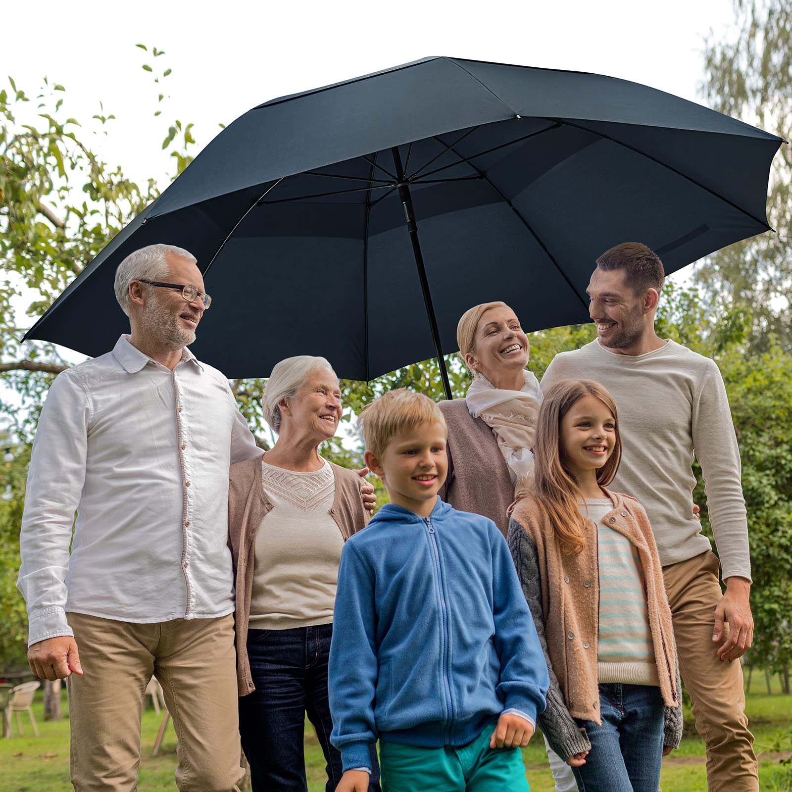 G4Free Activewear - G4Free 80 Inch 6.6 Ft Double Canopy Vented Windproof Stick Family Umbrella -TN21A013A-TN21A013B-TN22A160B-TN22A160A-TN22A160C