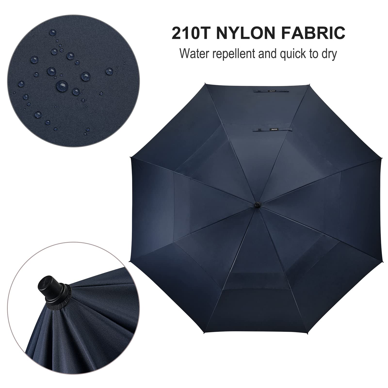 G4Free Activewear - G4Free 80 Inch 6.6 Ft Double Canopy Vented Windproof Stick Family Umbrella -TN21A013A-TN21A013B-TN22A160B-TN22A160A-TN22A160C