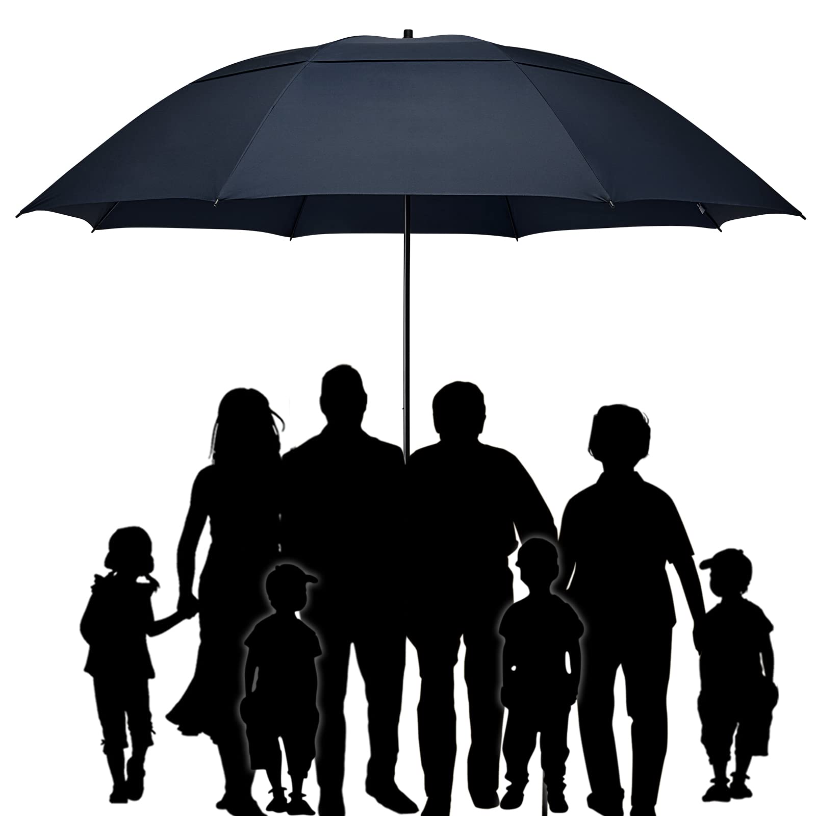 G4Free Activewear - G4Free 80 Inch 6.6 Ft Double Canopy Vented Windproof Stick Family Umbrella -TN21A013A-TN21A013B-TN22A160B-TN22A160A-TN22A160C