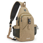 G4Free Activewear - G4Free Anti-Theft Canvas Sling Bag with USB Port -TN22B159A-TN22B159D-TN22B159C-TN22B159B-TN22B159F