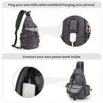 G4Free Activewear - G4Free Anti-Theft Canvas Sling Bag with USB Port -TN22B159A-TN22B159D-TN22B159C-TN22B159B-TN22B159F