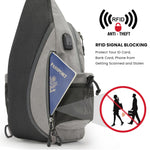 G4Free Activewear - G4Free Anti-Theft Canvas Sling Bag with USB Port -TN22B159C-TN22B159A-TN22B159D-TN22B159B-TN22B159F