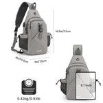 G4Free Activewear - G4Free Anti-Theft Canvas Sling Bag with USB Port -TN22B159C-TN22B159A-TN22B159D-TN22B159B-TN22B159F