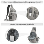 G4Free Activewear - G4Free Anti-Theft Canvas Sling Bag with USB Port -TN22B159C-TN22B159A-TN22B159D-TN22B159B-TN22B159F