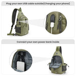 G4Free Activewear - G4Free Anti-Theft Canvas Sling Bag with USB Port -TN22B159C-TN22B159A-TN22B159D-TN22B159B-TN22B159F