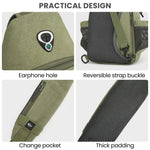 G4Free Activewear - G4Free Anti-Theft Canvas Sling Bag with USB Port -TN22B159C-TN22B159A-TN22B159D-TN22B159B-TN22B159F