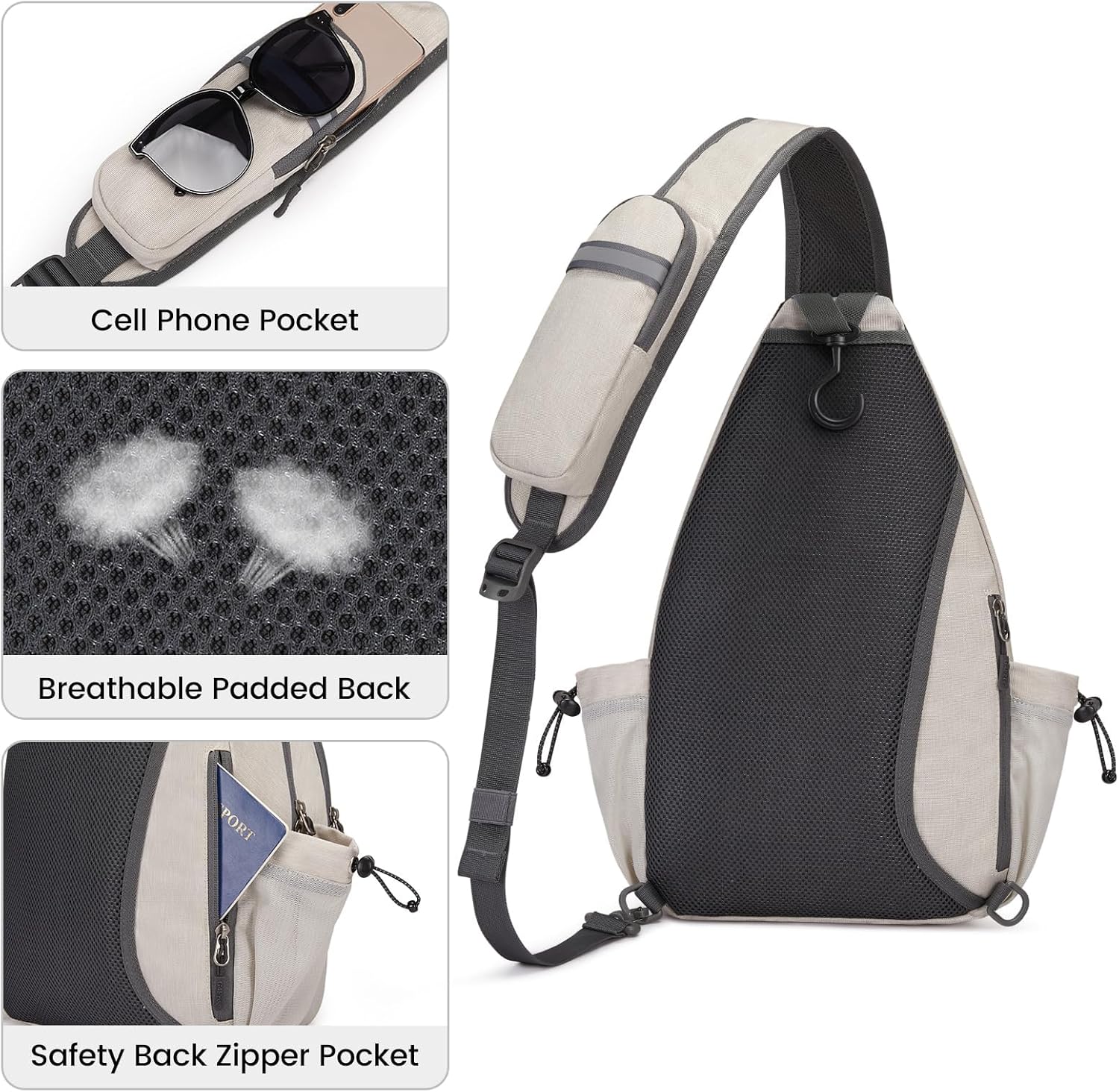 G4Free Activewear - G4Free Crossbody Sling Pickleball Paddle Bag -TN23B269D-TN24B387C-TN23B269C-TN23B269E-TN24B387A