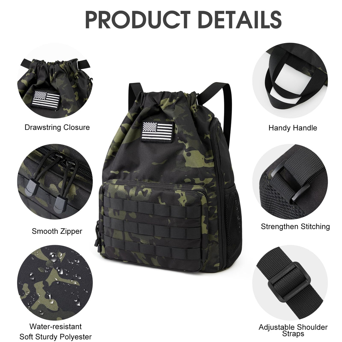 G4Free Activewear - G4Free Drawstring Backpack Sports Gym Bag with Shoes Compartment -TN23B194C-TN23B194B